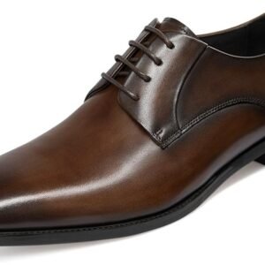 Men's Handmade Leather Modern Classic Lace up Leather Lined Perforated Dress Oxfords Shoes