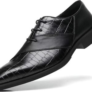 Men’s Oxfords Formal Lace Up Dress Shoes, Classic Business Casual Leather Shoes for Men